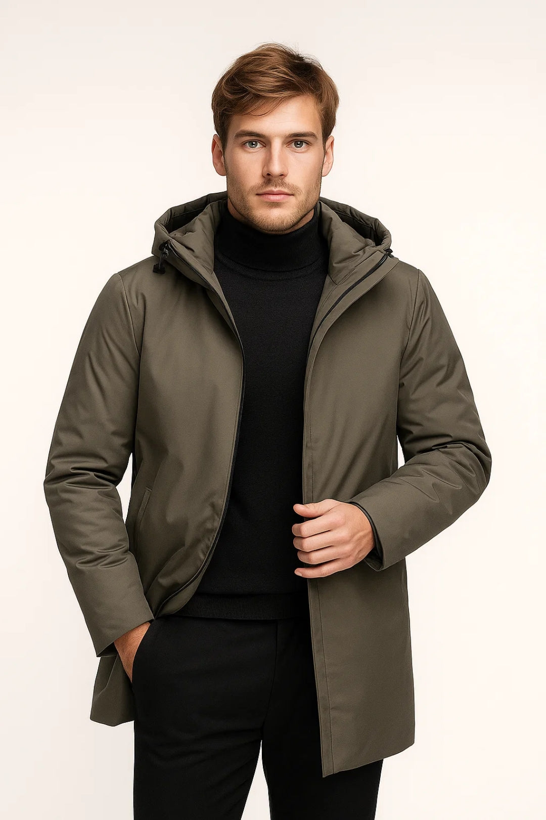 Heren waterafstotende jas Oscar, ideaal voor stad en winter. Elegant en functioneel bovenkleding.