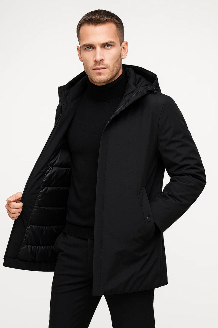 Oscar heren waterafstotende jas, houdt u droog en warm tijdens winterse dagen. Comfortabele bovenkleding.