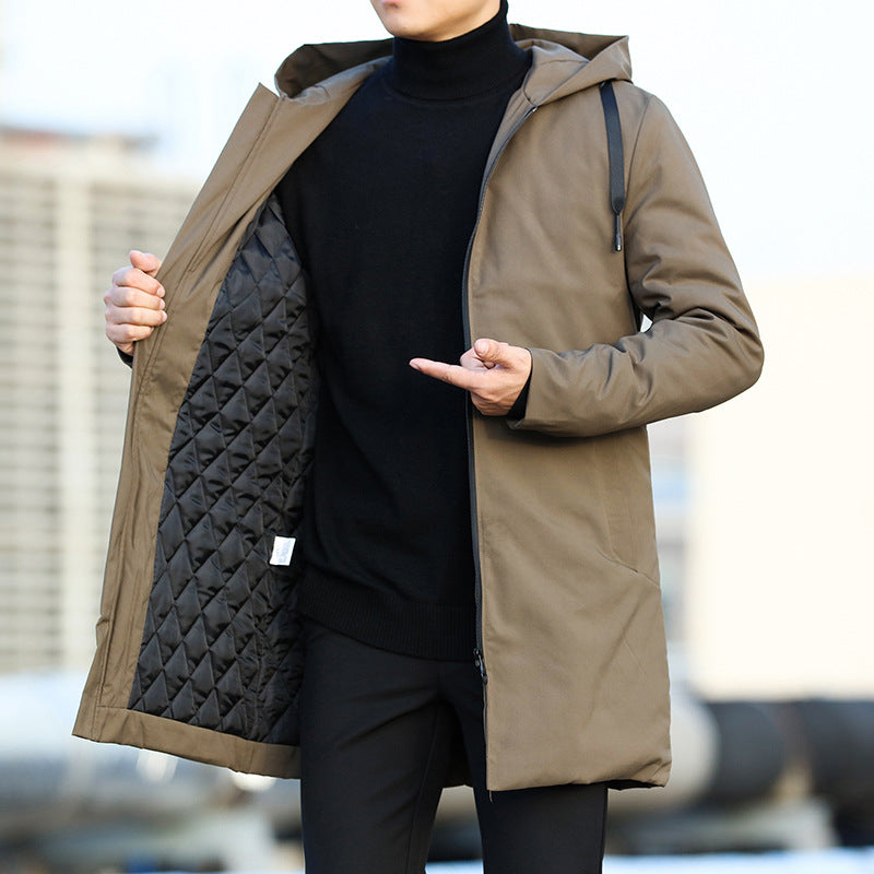 Lange Gabriel heren waterdichte parka, perfect voor winterse omstandigheden en stedelijke stijl.