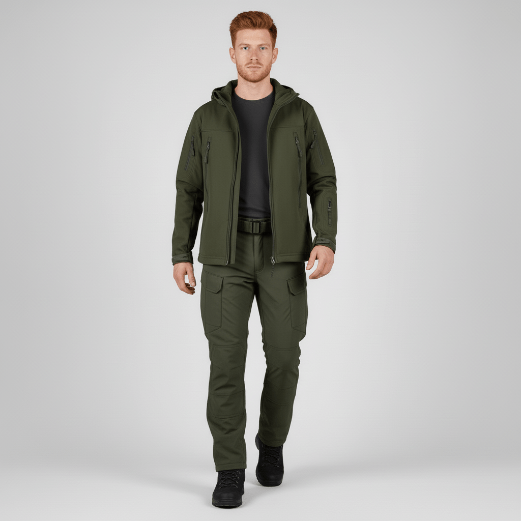 Eli waterdichte heren outdoorkleding set, ideaal voor lange wandelingen en expeditie in de regen.