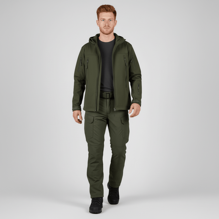 Eli waterdichte heren outdoorkleding set, ideaal voor lange wandelingen en expeditie in de regen.