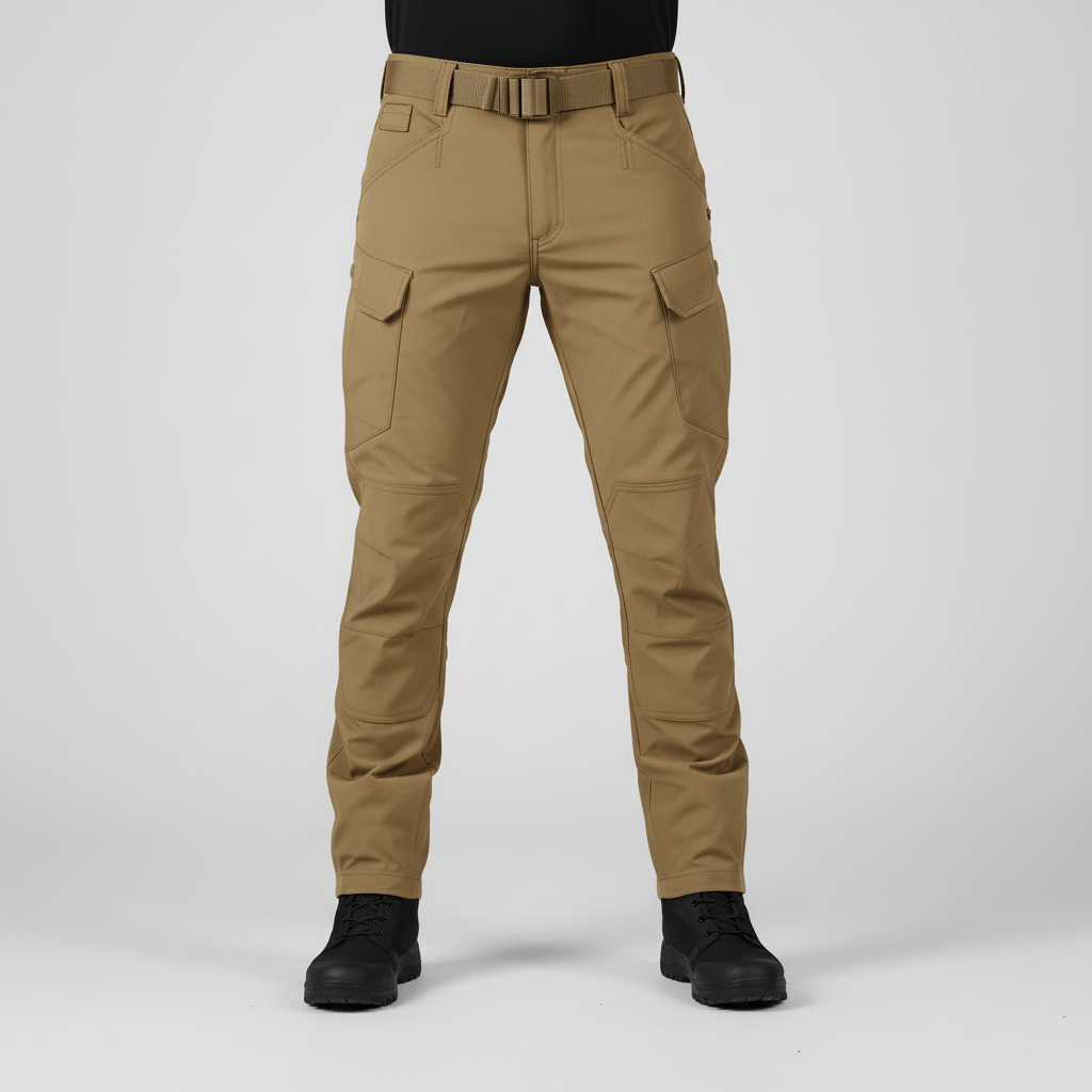 Technische outdoorkleding set voor mannen, waterdicht en ademend, geschikt voor actieve buitenactiviteiten.