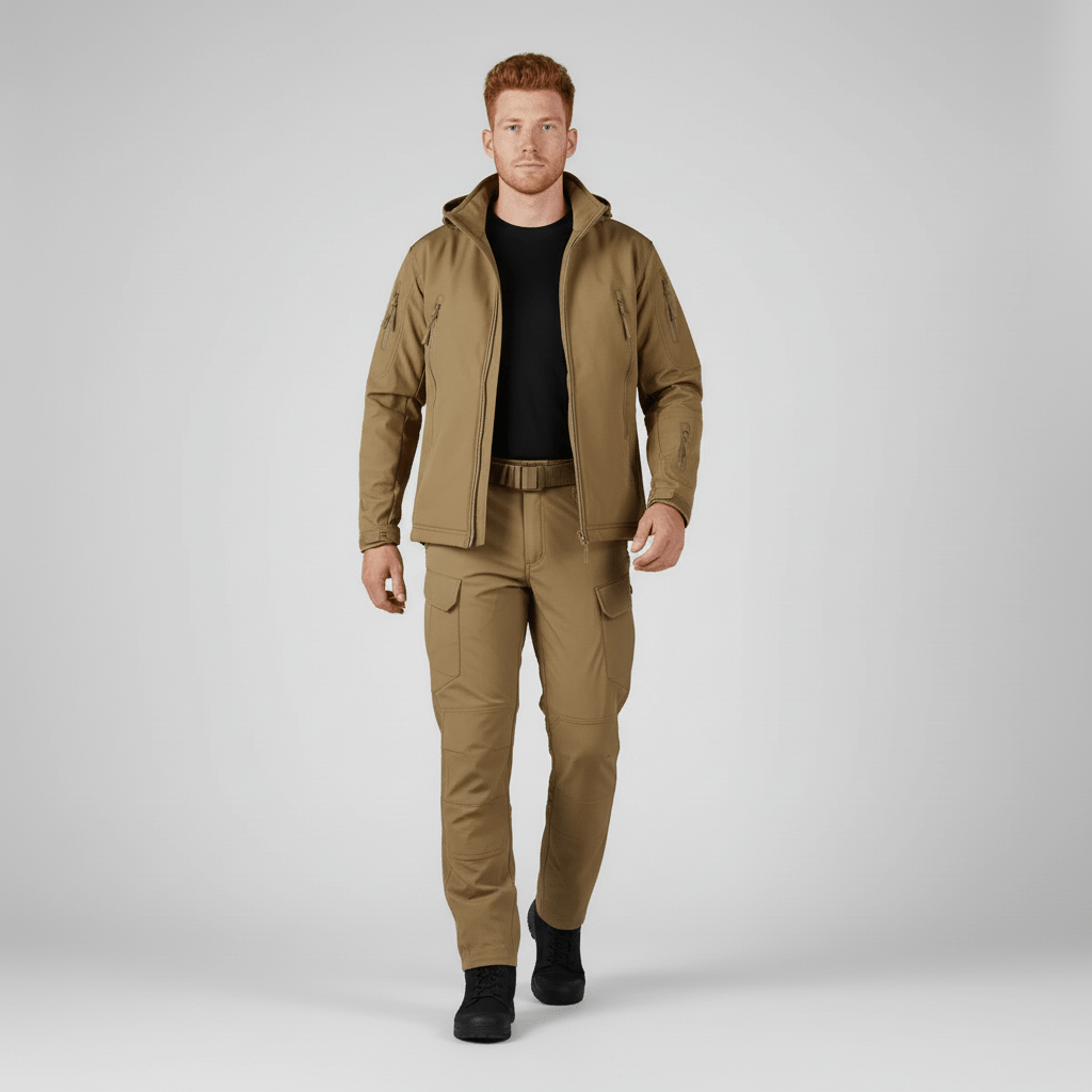 Eli heren outdoor outfit, waterdicht en winddicht, essentieel voor comfort en bescherming in de natuur.