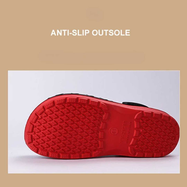 Veilige unisex antislip schoenen voor de horeca, beschermt keukenpersoneel tegen uitglijden en vallen.