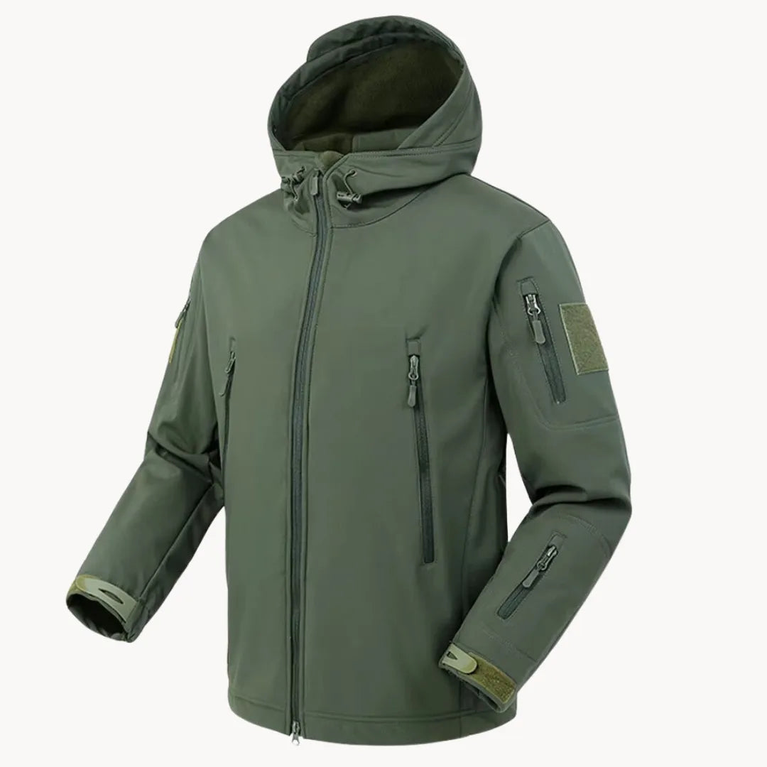 Functionele heren softshell windjack, waterdicht en winddicht, ideaal voor herfst en winter.