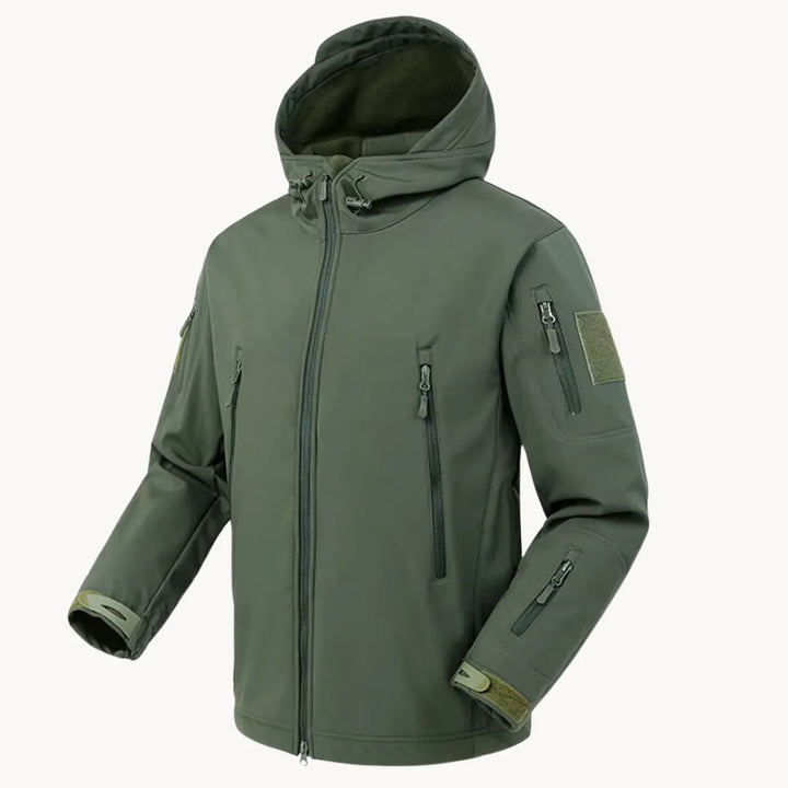 Functionele heren softshell windjack, waterdicht en winddicht, ideaal voor herfst en winter.