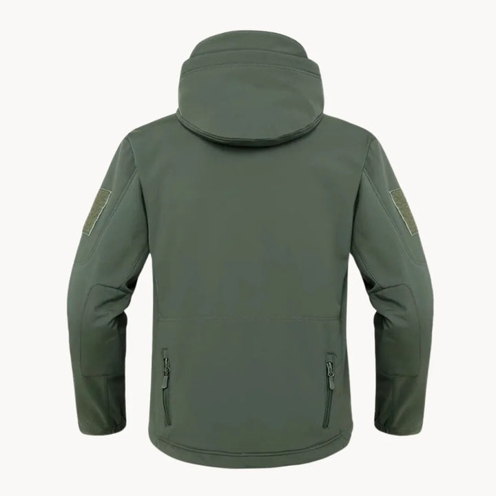 Veelzijdige herenjas met capuchon, praktische ritszakken; perfecte waterdichte bovenkleding.