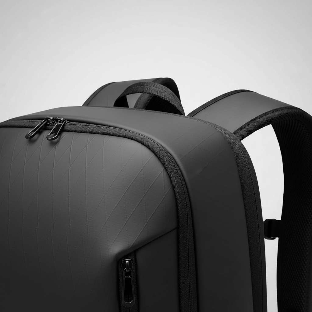 Veilig & ruim laptopvak in waterdichte grijze zakelijke rugzak; voor optimale bescherming onderweg.