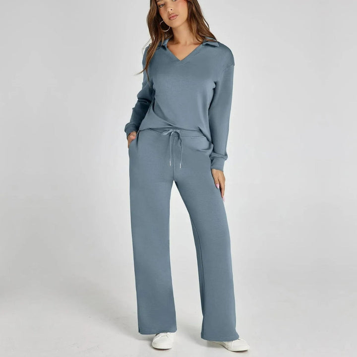 Dames loungewear met wijde pijpen, een tweedelig huispak voor ultiem comfort.