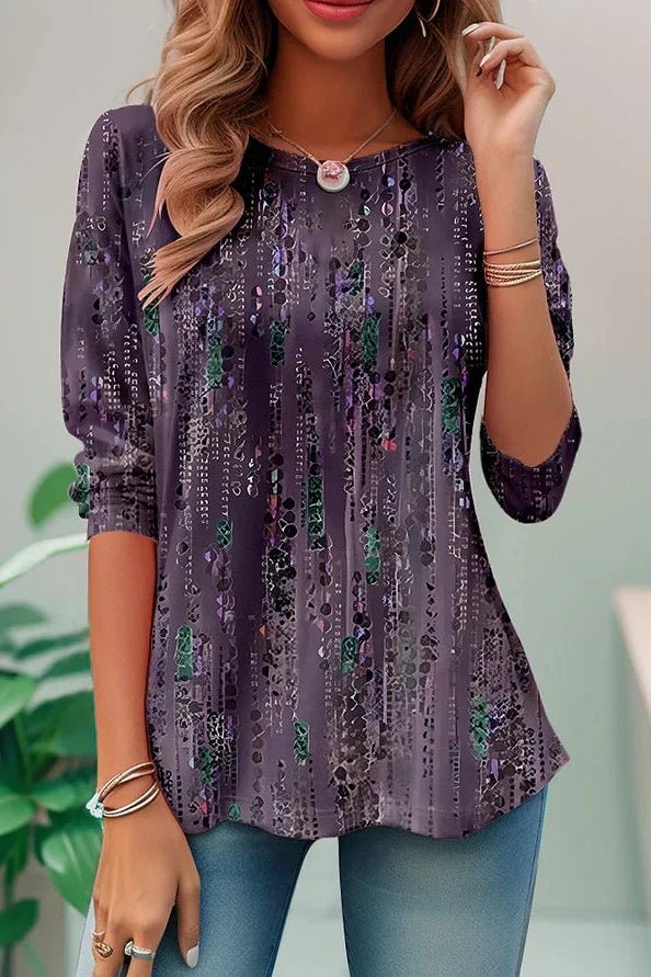 Schitterende dames blouse met pailletten, losse pasvorm, voor een elegante en casual chic uitstraling.