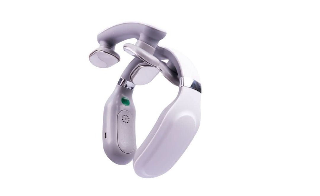Krachtige vibratie nekmassager met warmte, gericht op de nek, schouders en rug voor pijnverlichting en ontspanning.