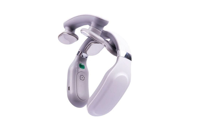 Krachtige vibratie nekmassager met warmte, gericht op de nek, schouders en rug voor pijnverlichting en ontspanning.