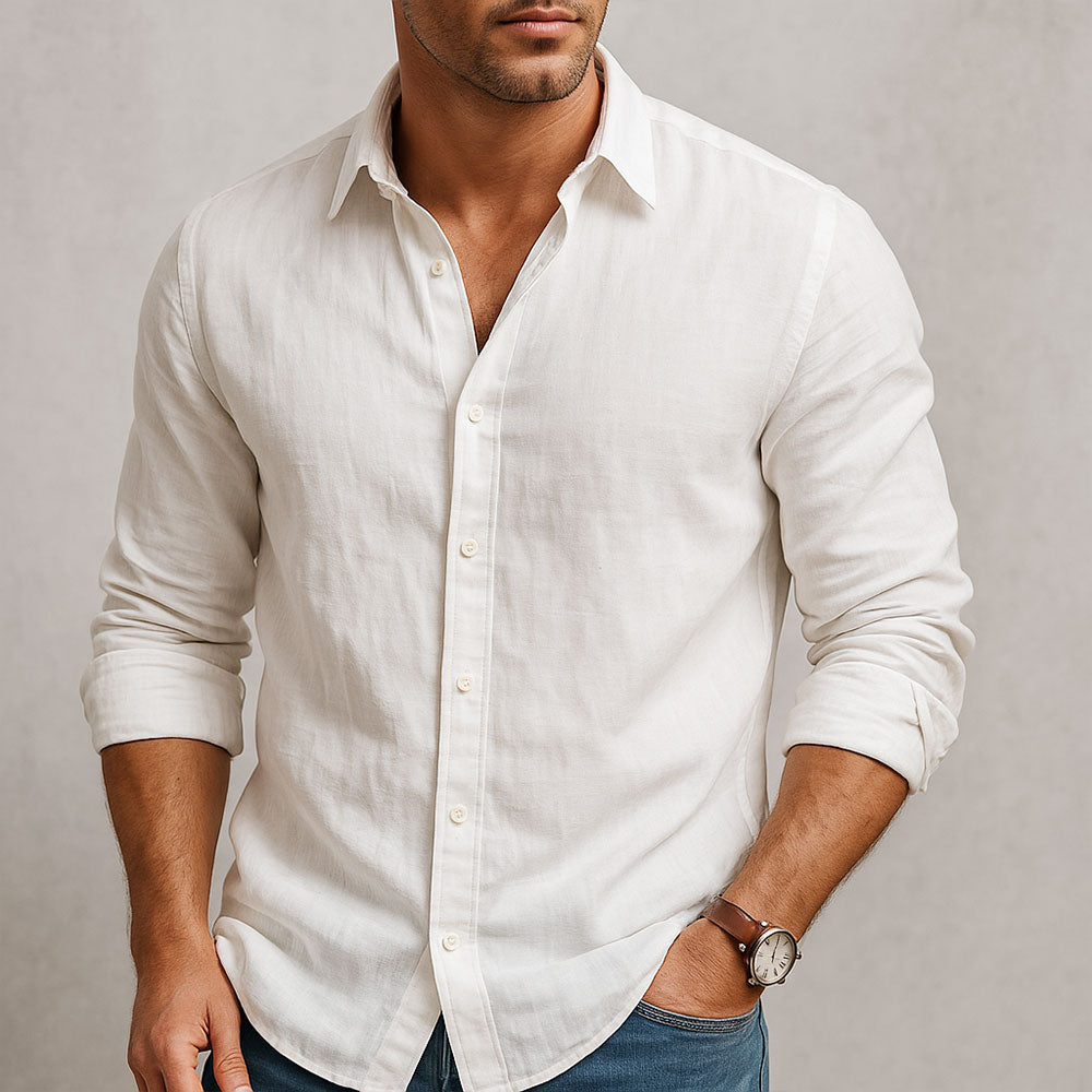 Essentieel heren overhemd voor een relaxte, casual look. Comfortabele en stijlvolle kleding voor mannen in de zomer.