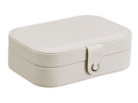 Compacte opbergdoos voor sieraden, ideaal voor op de kaptafel of voor dames die hun juwelen veilig willen bewaren.