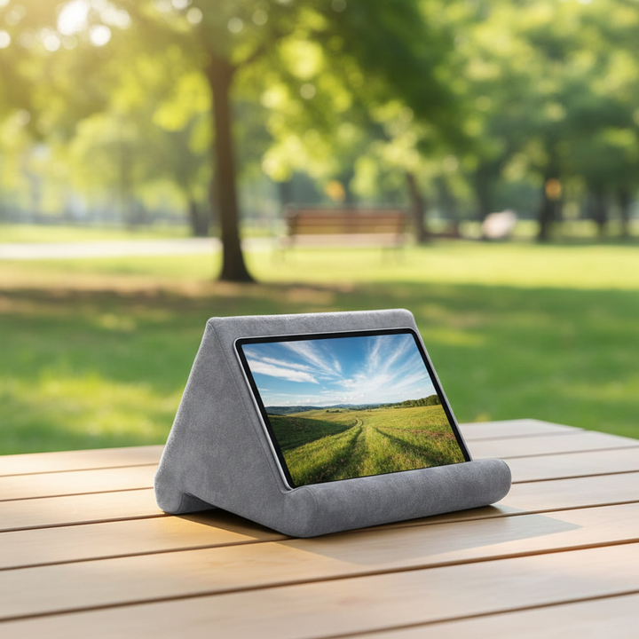 Multifunctionele ComfyStand tablethouder voor handsfree lezen en kijken, overal comfortabel.