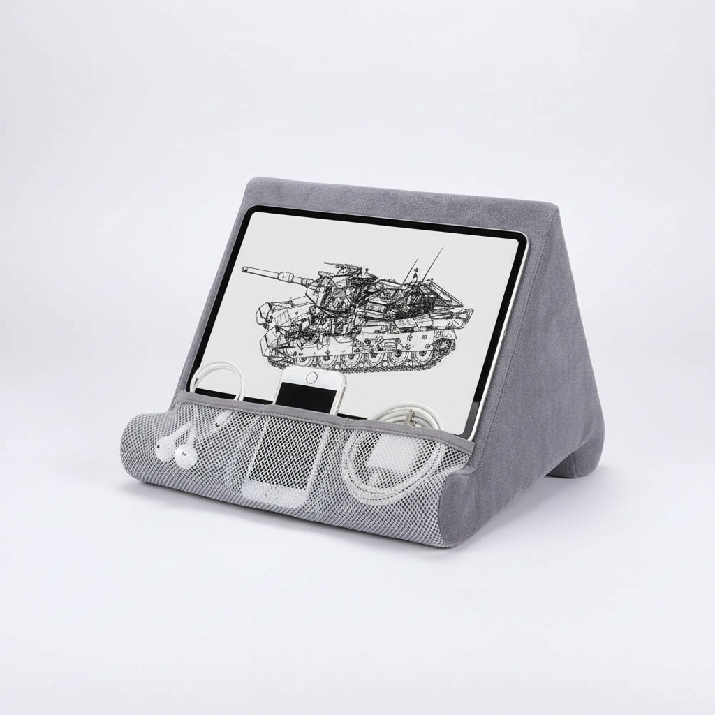 Comfortabele tabletstandaard ComfyStand voor bank, bed of bureau; geniet handsfree van films en boeken.