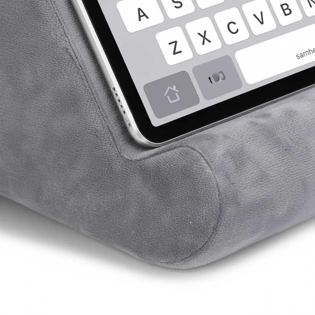 Verstelbare ComfyStand tablethouder, ideaal voor ergonomisch kijken en lezen zonder de handen te gebruiken.