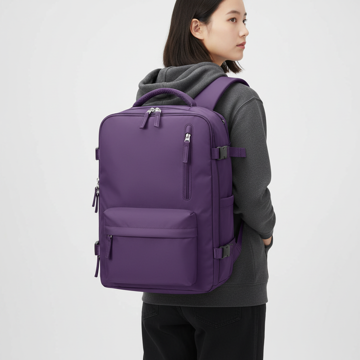 Reisvriendelijke laptoptas met slimme opbergruimte, voor korte en lange trips.