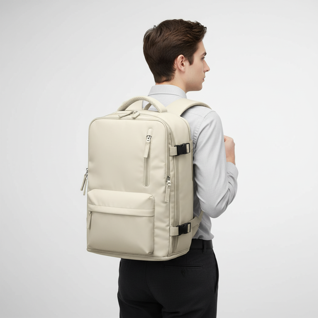Compacte maar ruime laptoptas met gevoerd laptopvak, beschermt je apparaat optimaal.