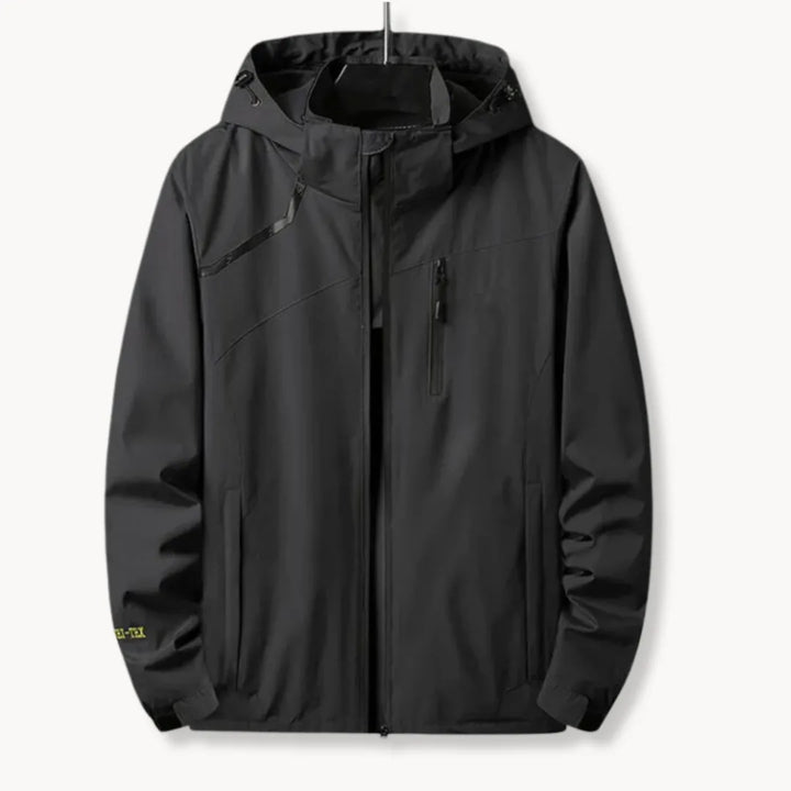 Stijlvolle heren zip-front windbreaker met capuchon, perfect als streetwear en praktische lentejas.