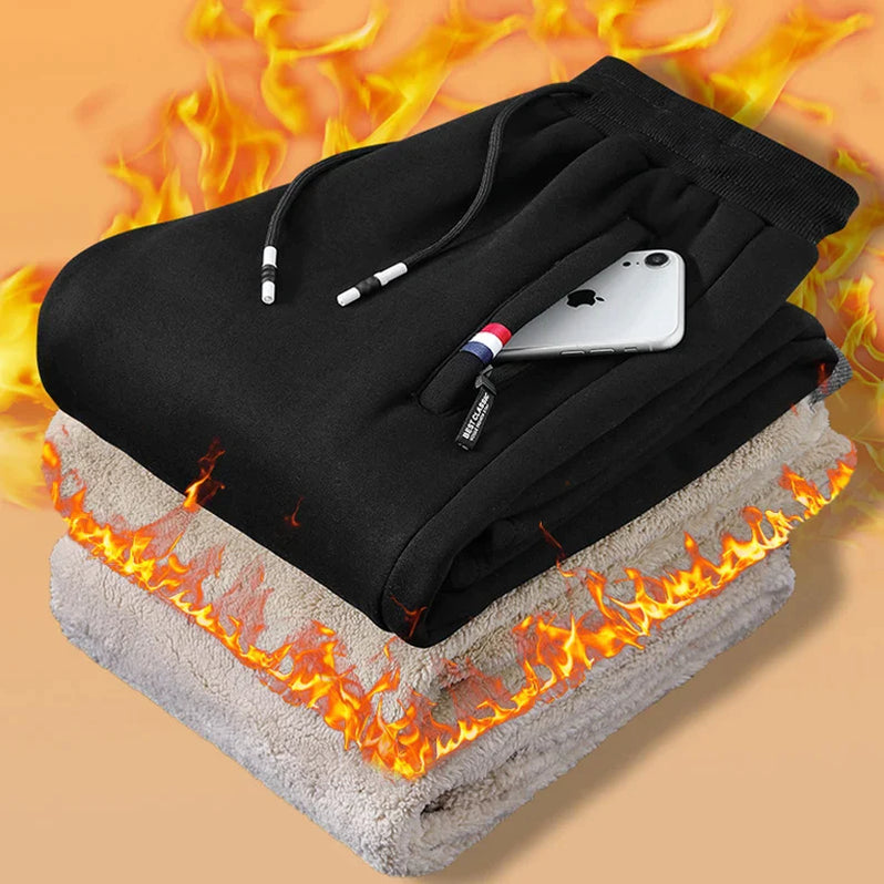 Heren thermische joggingbroek van zacht fleece, ontworpen voor maximale warmte en comfort tijdens buitenactiviteiten.