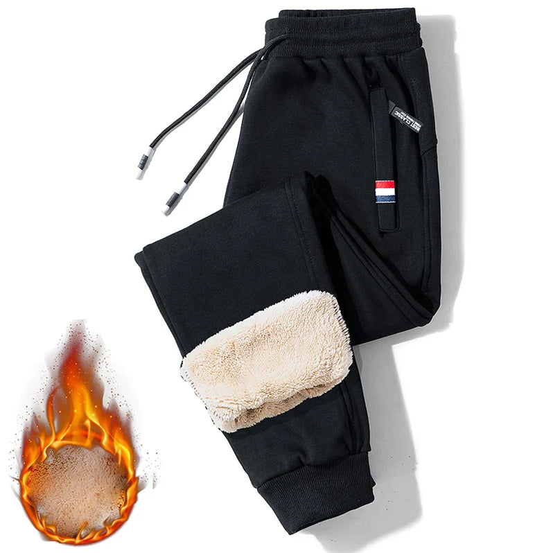Nieuwe collectie: grijze heren thermische joggingbroek van fleece, super warm en comfortabel voor elke man.