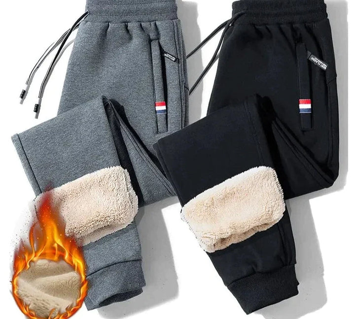 Heren thermische fleece joggingbroek in grijs, ideaal voor ultieme warmte en comfort tijdens de wintermaanden.