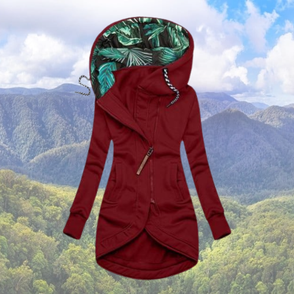 Stijlvolle dames waterdichte winterjas met capuchon, biedt warmte en bescherming tegen winterse elementen.