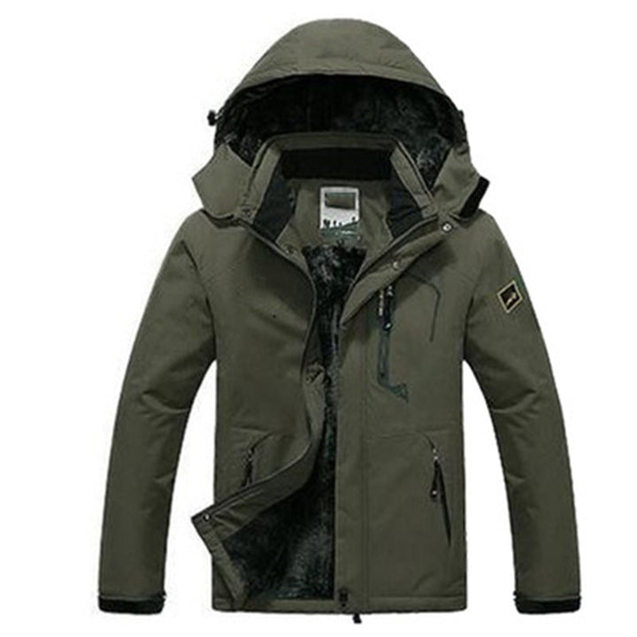 Stijlvolle heren winterparka met modern design. Waterafstotende jas met afneembare capuchon voor winterkleding.