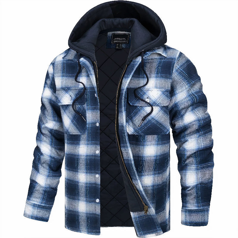Casual heren outdoorjas met capuchon. Duurzaam, warm en voorzien van slimme opbergruimte voor winterkleding.