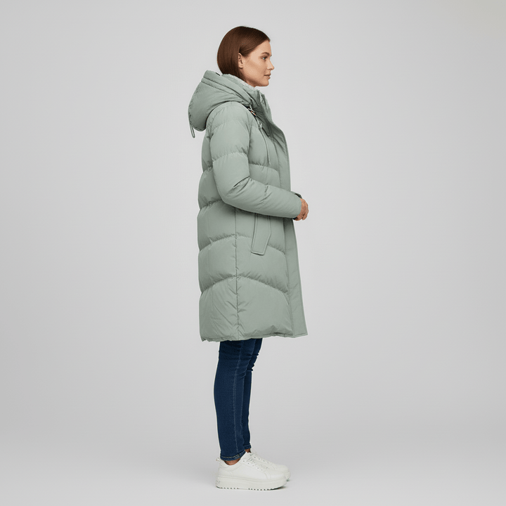 Modieuze dames winterparka met capuchon, ideaal voor dagelijks gebruik en optimale warmte in de winter.