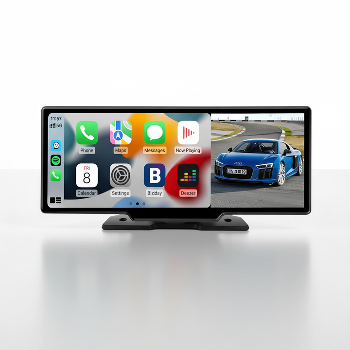 Draadloze DriveVista CarPlay & Android Auto adapter in auto. Geniet van navigatie, muziek en apps op je touchscreen.