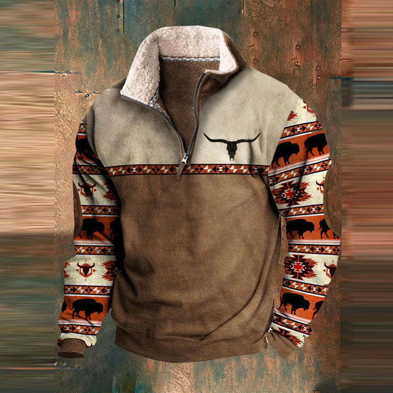Herenkleding: basic warme pullover met halve rits. Comfortabele, stijlvolle trui voor elke man.