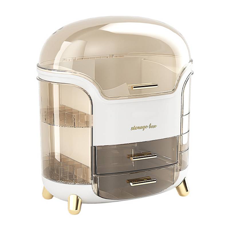 Moderne groene make-up organizer, geschikt voor compacte en stijlvolle opslag van beauty essentials.