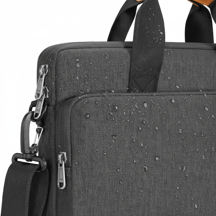 Elegante zakelijke LapGuard schoudertas, waterdicht en comfortabel voor het veilig vervoeren van uw laptop.