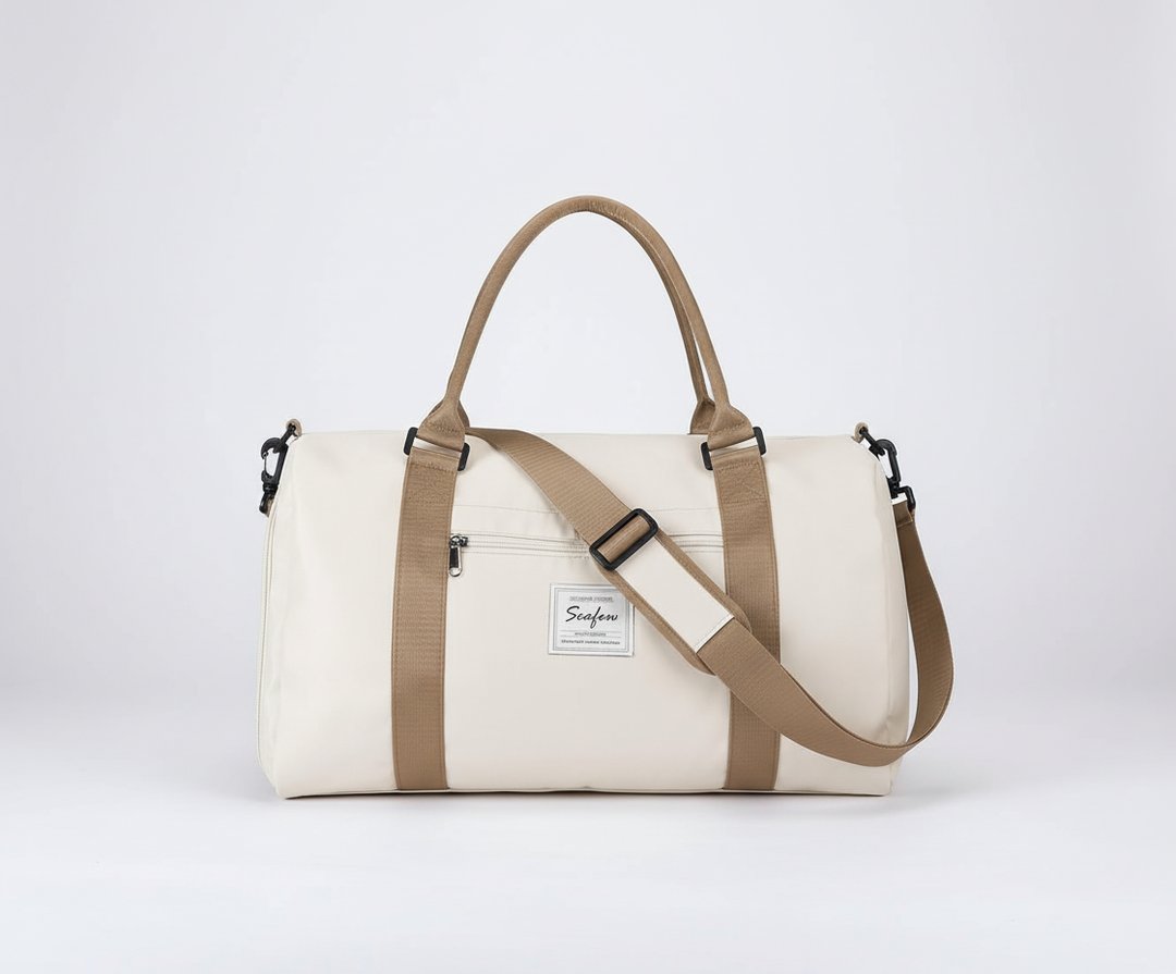 Stijlvolle spatwaterdichte duffelbag, met comfortabele draagopties en veilige opbergruimte.