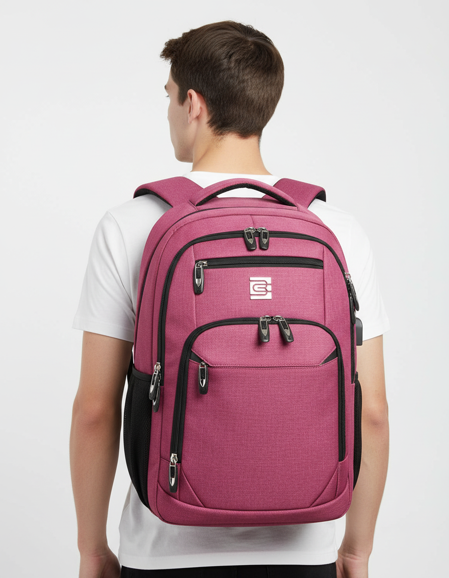Multifunctionele SmartBack rugzak met handige trolleyband voor reizen.