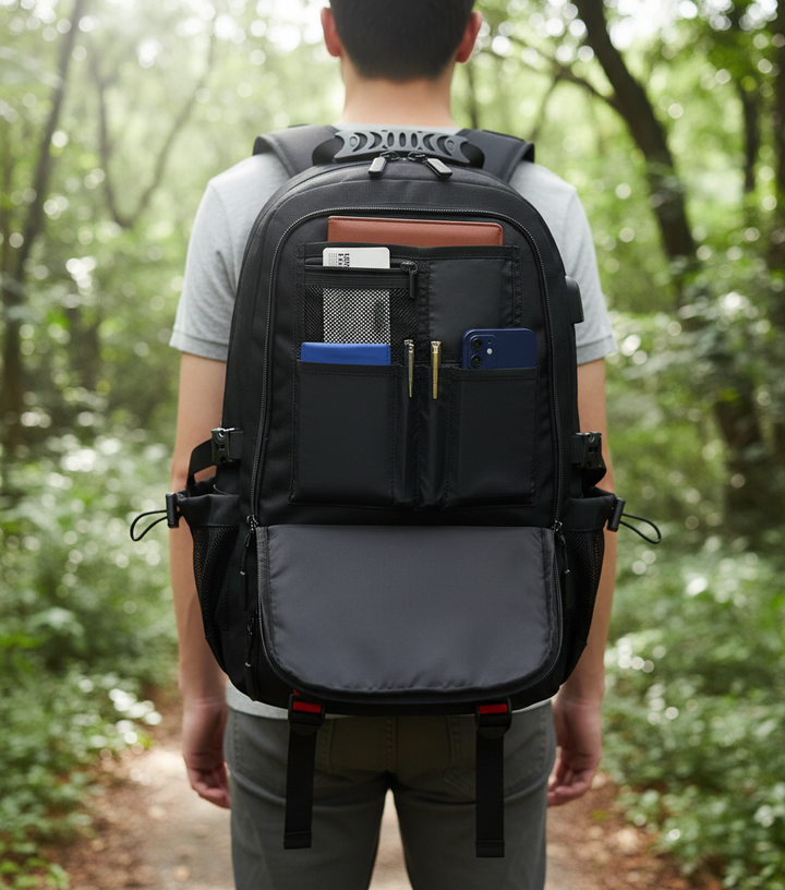 TravelMax 60L unisex waterdichte reisrugzak voor al je bagage, ideaal voor reizen en outdoor avonturen.