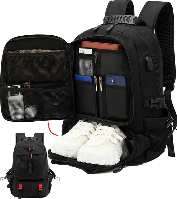 Veelzijdige TravelMax 60L waterdichte rugzak voor reizen, wandelen en als ruime weekendtas.