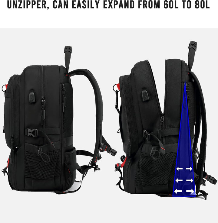 Grote waterdichte TravelMax 60L reisrugzak voor lange trips, perfect voor het meenemen van al je bagage.