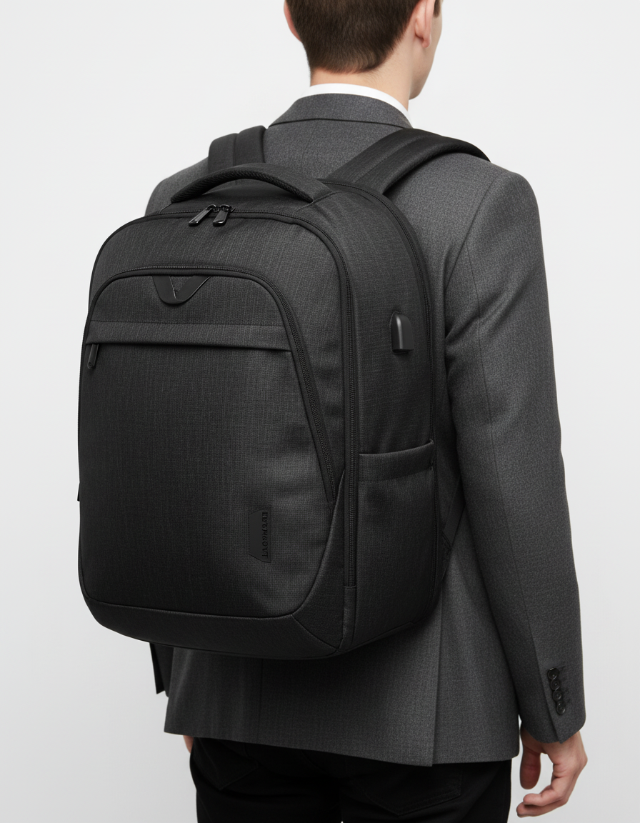 Comfortabele, waterdichte rugzak voor 15.6 inch laptop, ideaal voor reizen en dagelijks gebruik.