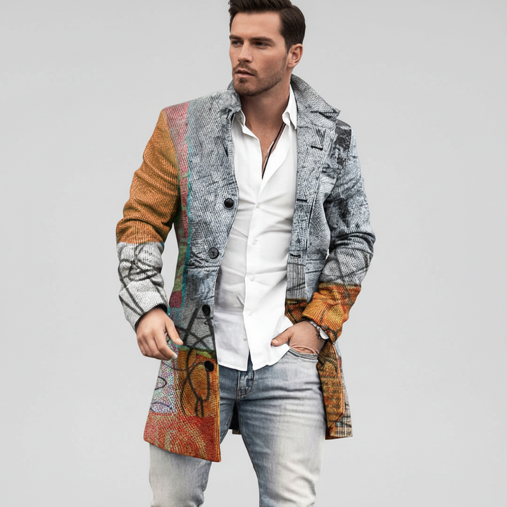 Veelzijdige heren overjas met klassiek ruitpatroon, geschikt voor zowel zakelijke als casual herfstlooks.