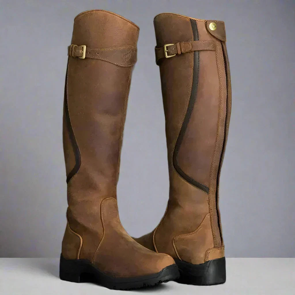 Dames orthopedische rijlaarzen Sofia voor comfort en stabiliteit; ideaal voor paardensport.