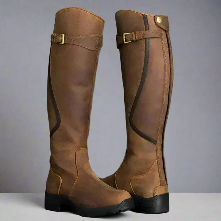 Dames orthopedische rijlaarzen Sofia voor comfort en stabiliteit; ideaal voor paardensport.
