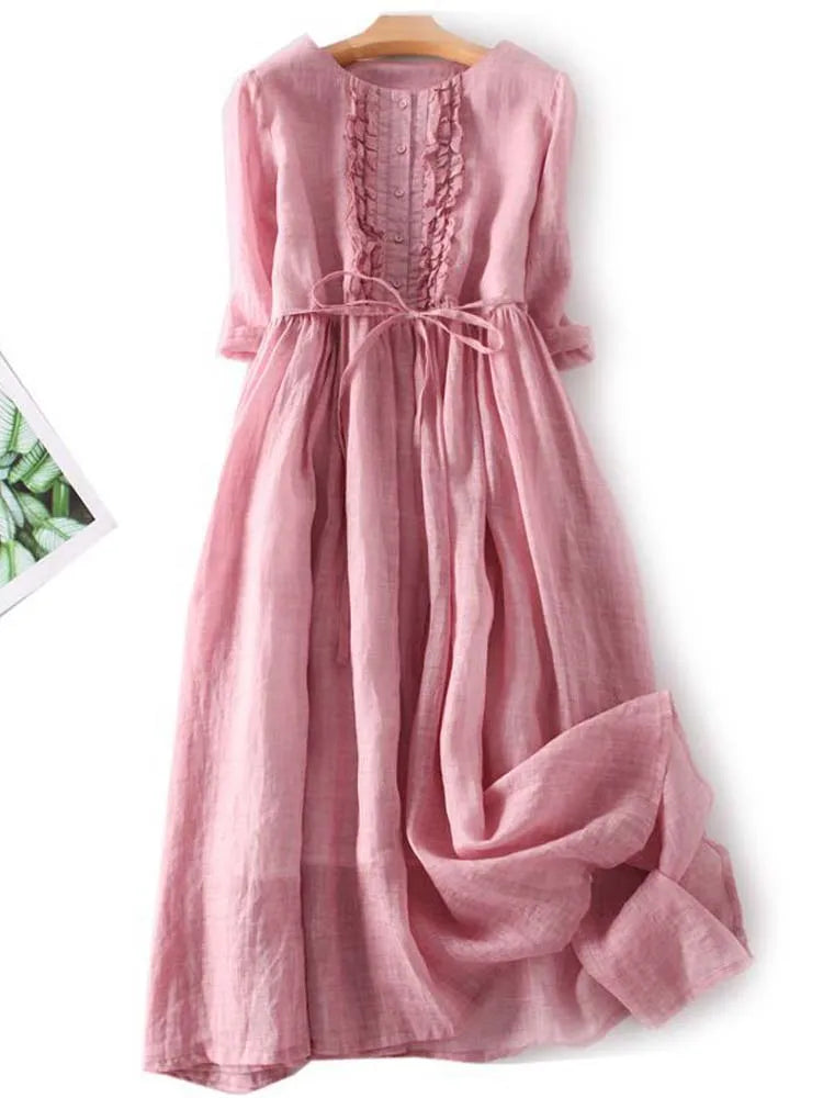 Elegante groene dames zomerjurk. Luchtig, comfortabel en veelzijdig, perfect voor casual of chique gelegenheden.