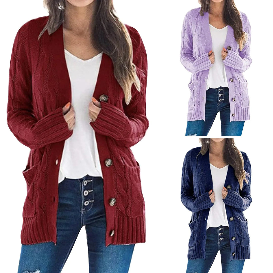 Modieus dames gebreid vest van polyester met v-hals, combineert stijl en comfort voor elke gelegenheid.