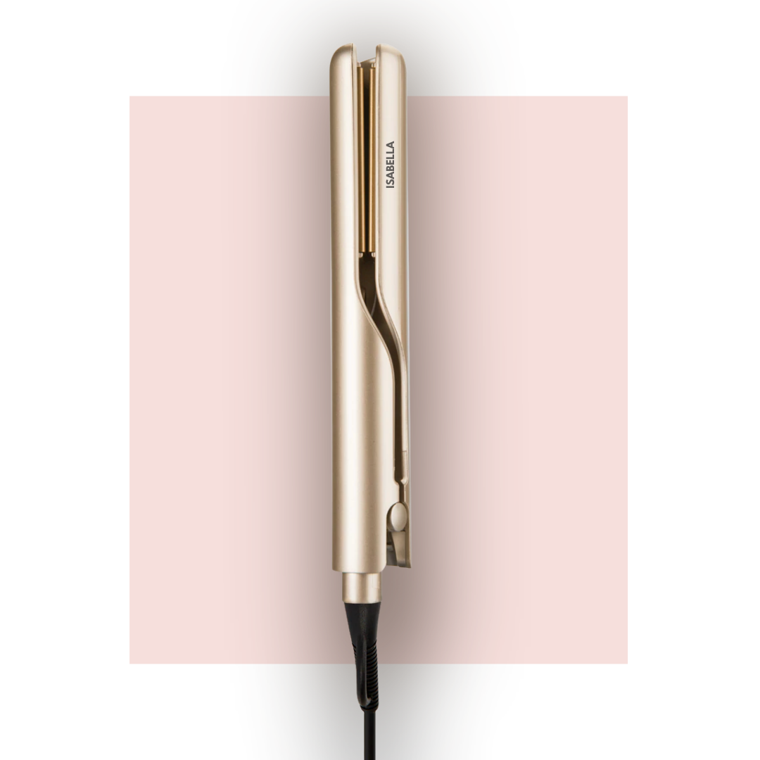 Dames haarstyler met temperatuurregeling, ideaal voor zowel krullen als steil haar. Snelle haarstyling.