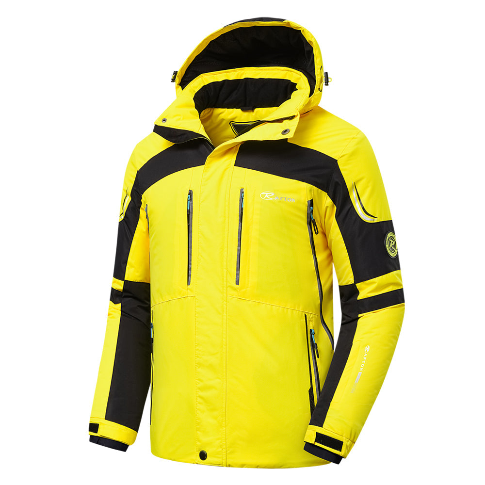 Duurzame heren skiwinterjas met capuchon, weerbestendig en warm, ideaal voor comfort en prestatie op de skipistes.