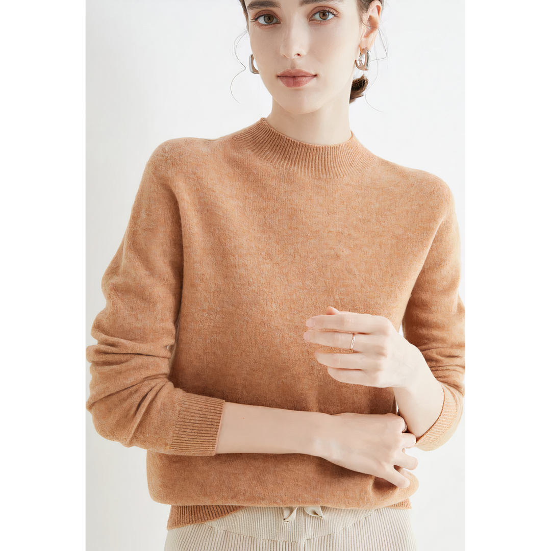 Comfortabele Evelina kasjmier trui voor dames. Perfect voor thuis, warm, elegant en luxe gebreid.