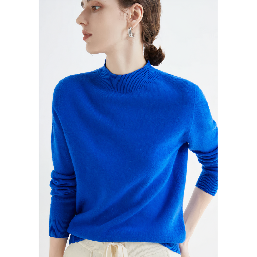 Veelzijdige dames kasjmier trui Evelina. Elegante gebreide trui voor diverse winterlooks, warm en zacht.